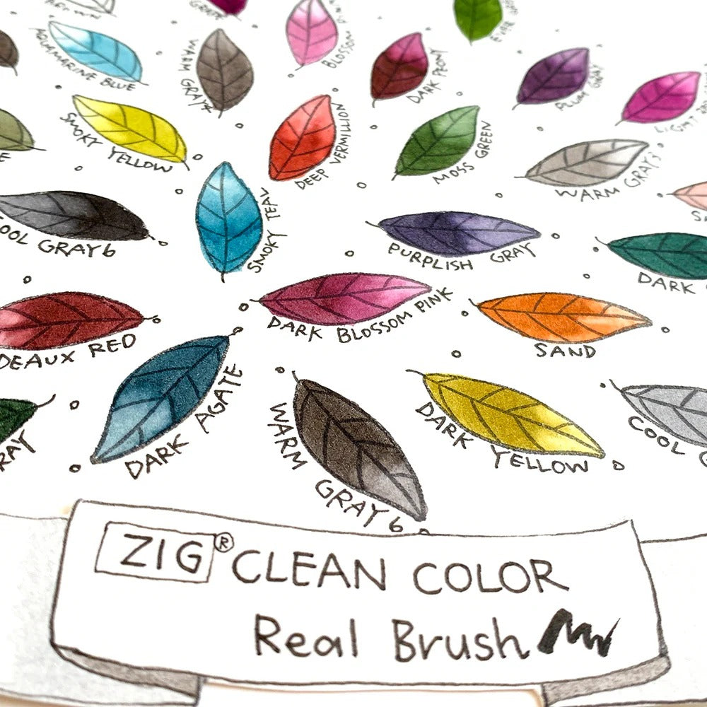 ZIG Clean Color Real Brush Set 30 Couleurs A – Feutres Pinceau Aquarelle Manga & Illustration