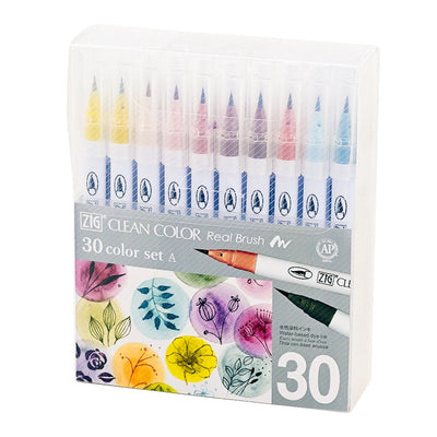 ZIG Clean Color Real Brush Set 30 Couleurs A – Feutres Pinceau Aquarelle Manga & Illustration