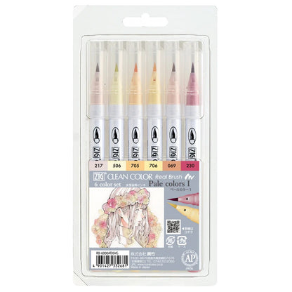 ZIG Clean Color Real Brush Pale Color I – Set 6 Couleurs Pastel Illustration