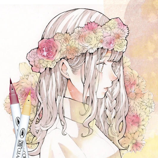 ZIG Clean Color Real Brush Pale Color I – Set 6 Couleurs Pastel Illustration