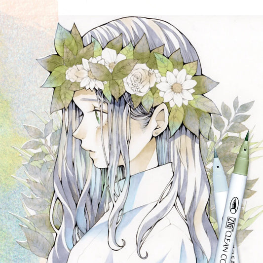 ZIG Clean Color Real Brush Pale Color II – Set 6 Couleurs Pastel Froides