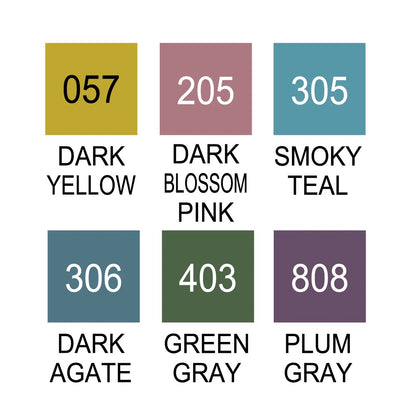 ZIG Clean Color Real Brush Smoky Color – Set 6 Couleurs Tons Sourds