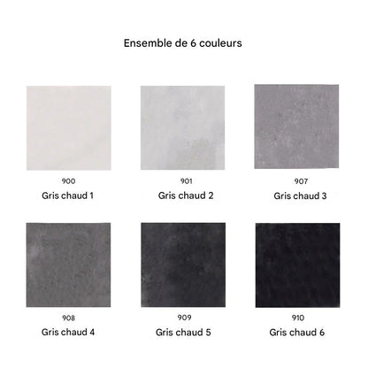 Juego de 6 rotuladores de pincel ZIG Clean Color Real Brush Warm Gray (gris cálido)