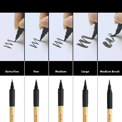 BIMOJI Fude Pen – Set complet 5 pinceaux-calligraphie japonaise pour illustration, manga & lettering