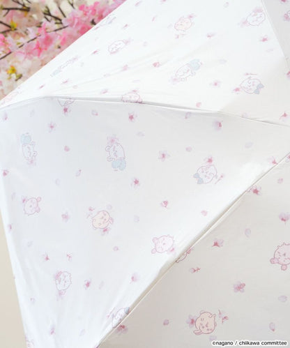 Ombrelle pliable Chiikawa × Wpc. – Parasol kawaii UV 100 %, pliant, pluie & soleil (édition sakura)