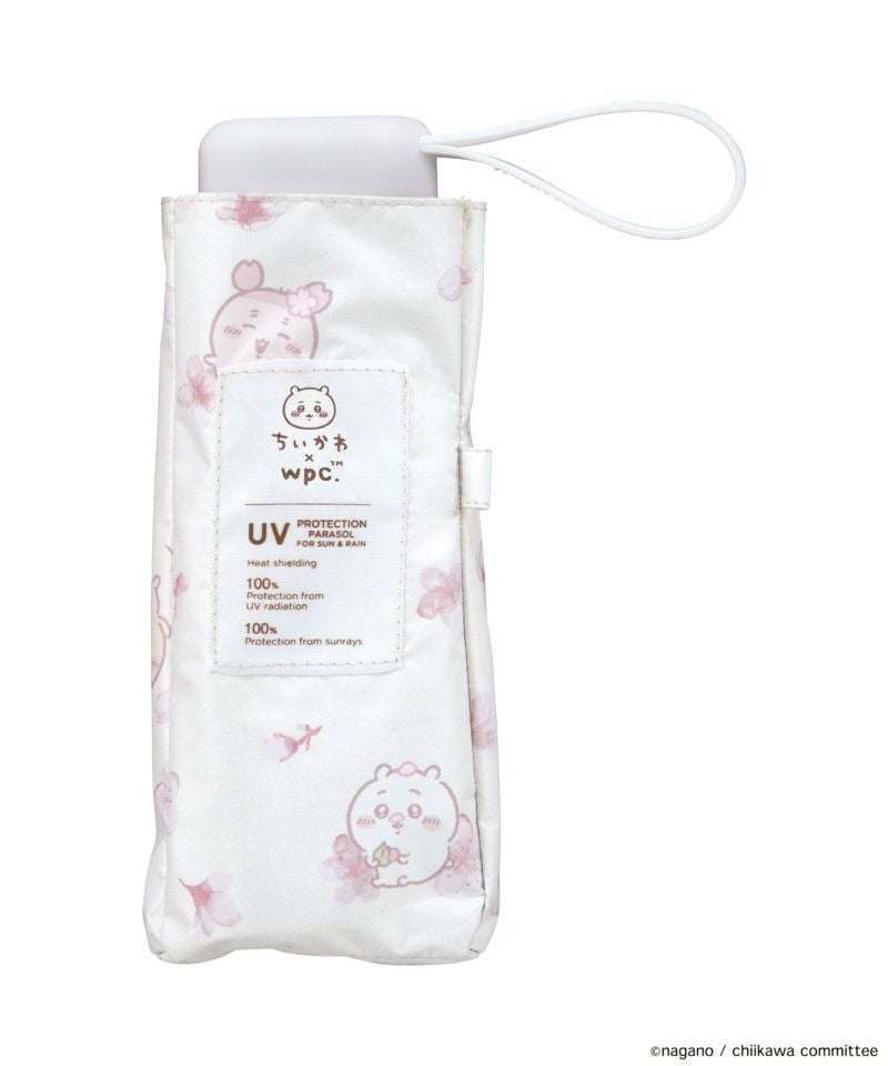 Ombrelle pliable Chiikawa × Wpc. – Parasol kawaii UV 100 %, pliant, pluie & soleil (édition sakura)