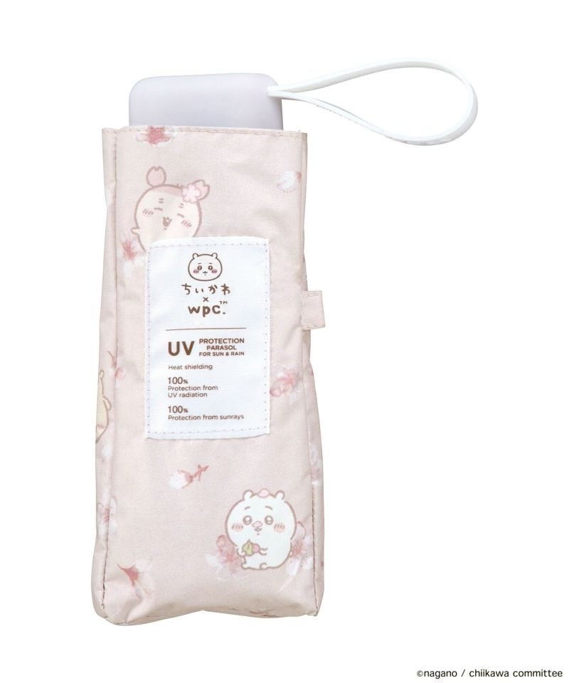 Ombrelle pliable Chiikawa × Wpc. – Parasol kawaii UV 100 %, pliant, pluie & soleil (édition sakura)