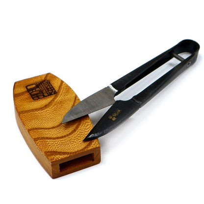 Ciseaux japonais coupe-fil Misuzu 105 mm avec étui Saya en bois de Keyaki (zelkova japonais) – Kibuna