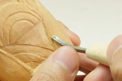 Ciseau japonais V arrondi courbé Sukui – Acier HSS – 3 mm – Sculpture détails