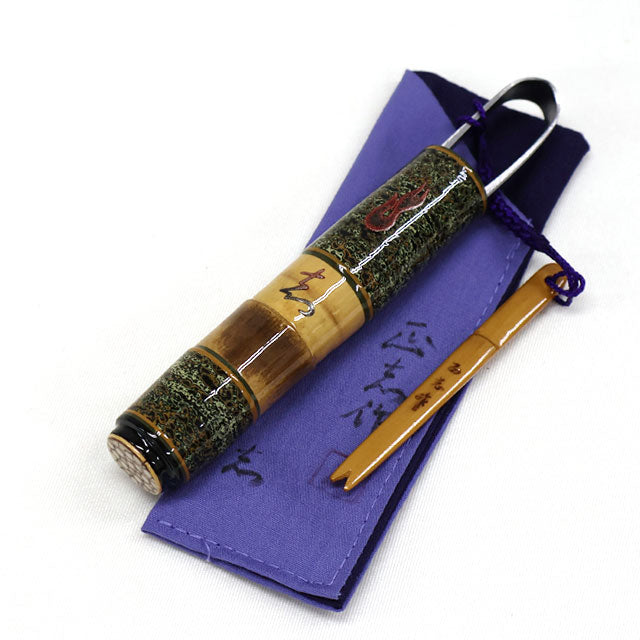 Ciseaux japonais coupe-fil 90 mm avec étui artisanal Masashi « Kokoro » – laque urushi, peau de requin – Japon