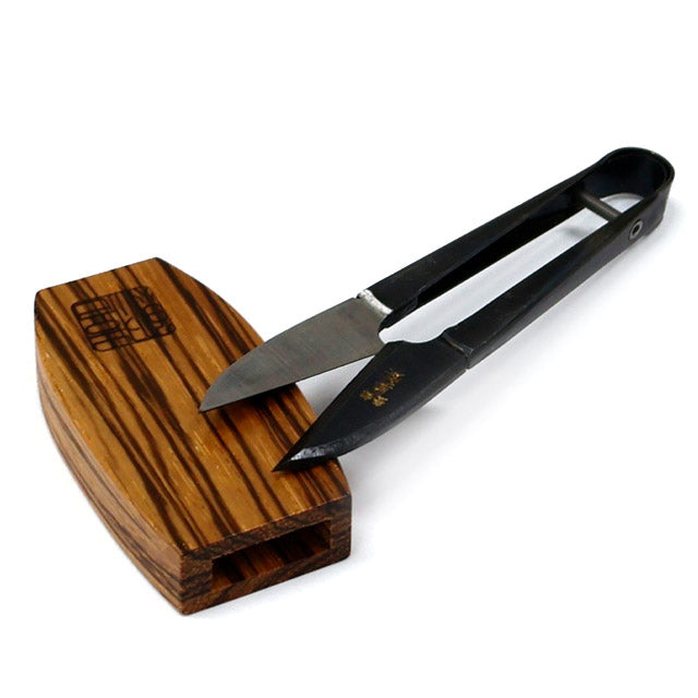Ciseaux Misuzu 105 mm avec étui japonais pour ciseaux coupe-fil (Saya) en zebrawood – Kibuna