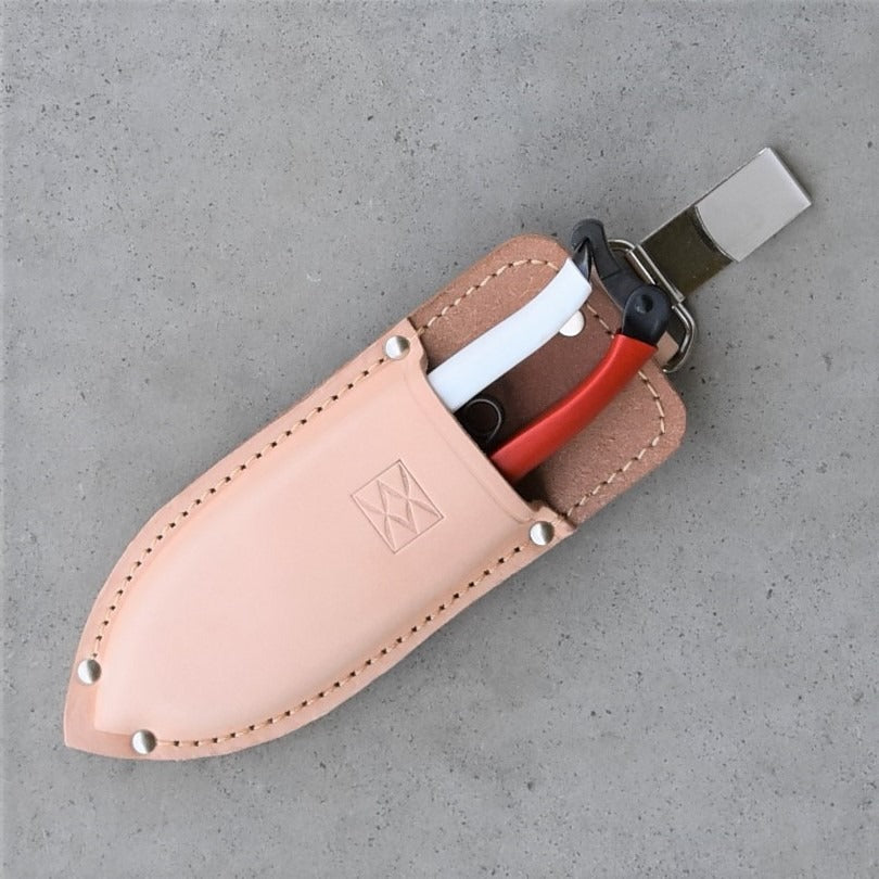 Étui en cuir pour sécateur japonais – Masamune avec anneau de suspension