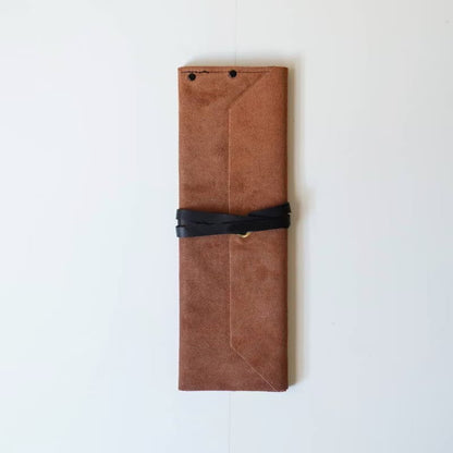 Étui en cuir velours pour scies japonaises – Marron (5 scies)