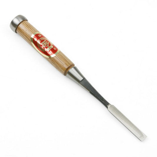 Ciseau japonais professionnel 9mm – Acier Shirogami 2 – Manche en chêne rouge – Fabriqué au Japon