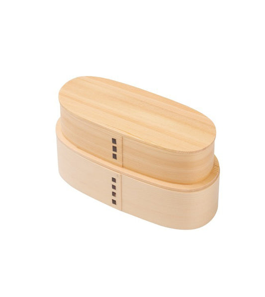 Japanese Magewappa 2-Tier Slim Bento Box - Natural Cedar Wood 700ml