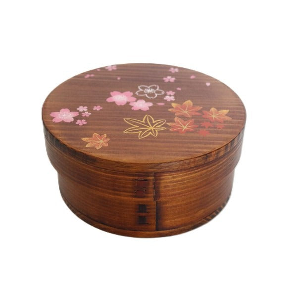 Boîte Bento Japonaise Magewappa Sakura & Momiji – Bois de Cèdre 650 ml