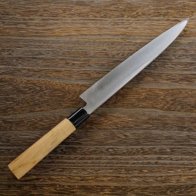 Couteau japonais Yanagiba – Acier Ginsan inoxydable, manche en cerisier – 210 à 270 mm