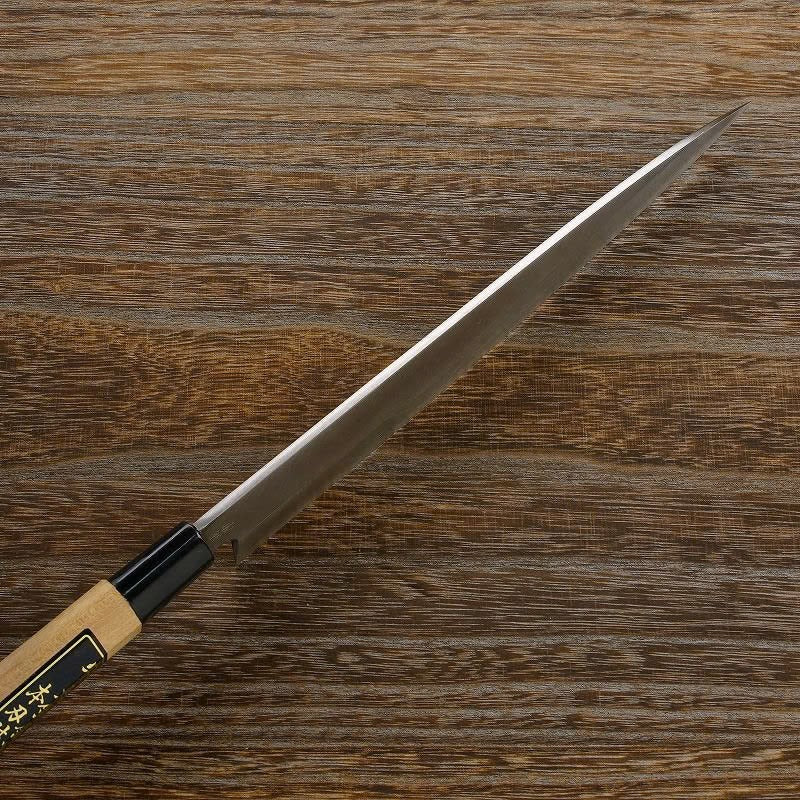 Couteau japonais Yanagiba – Acier Ginsan inoxydable, manche en cerisier – 210 à 270 mm