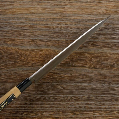 Couteau japonais Yanagiba – Acier Ginsan inoxydable, manche en cerisier – 210 à 270 mm