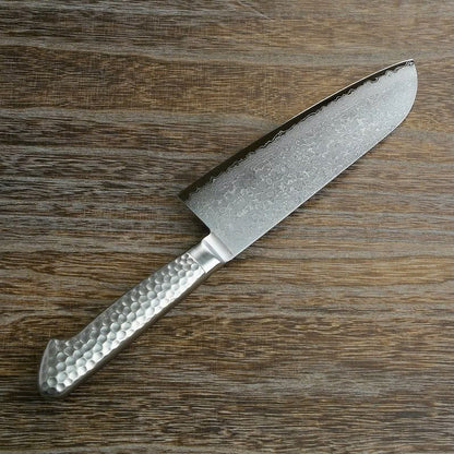 Couteau japonais Santoku 175 mm – Damas 63 couches, acier inoxydable