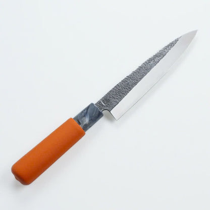 Couteau japonais Kairasaki VG10 martelé – Grip antidérapant orange, 105 à 150 mm