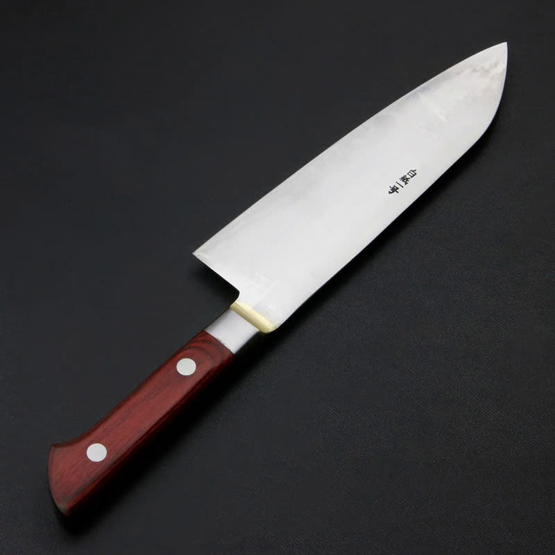 Couteau japonais Santoku Shimousa Kougetsu 180 mm – Acier Shirogami n°1 forgé à la main