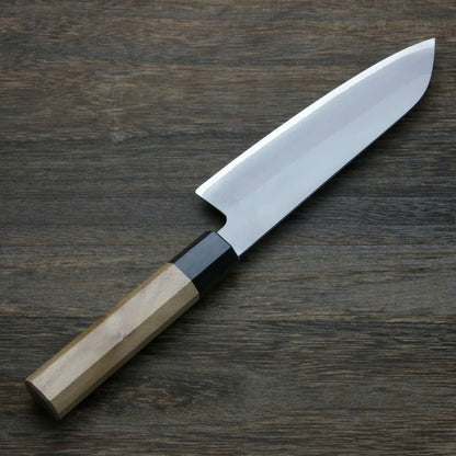 Couteau japonais Santoku Hiroyuki 170 mm – Acier HAP40 65 HRC, manche en noyer