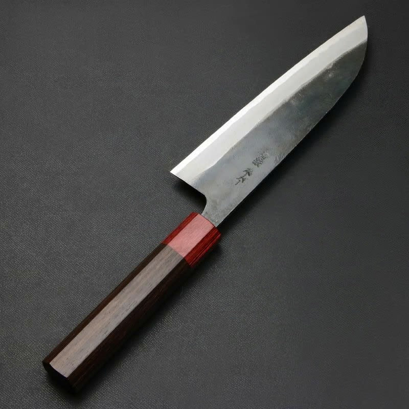 Couteau japonais Santoku Motokane 170 mm – Aogami Super forgé, finition Kurouchi