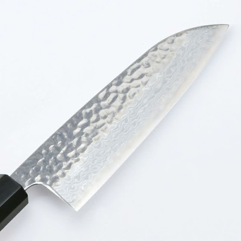 Couteau japonais Santoku 165 mm – Acier Ginsan Damas 33 couches, manche noyer