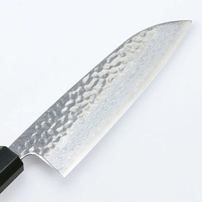 Couteau japonais Santoku 165 mm – Acier Ginsan Damas 33 couches, manche noyer