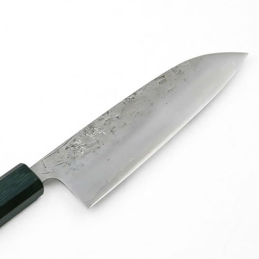 Couteau japonais Santoku Shigekatsu 165 mm – Acier SLD, manche bleu laqué