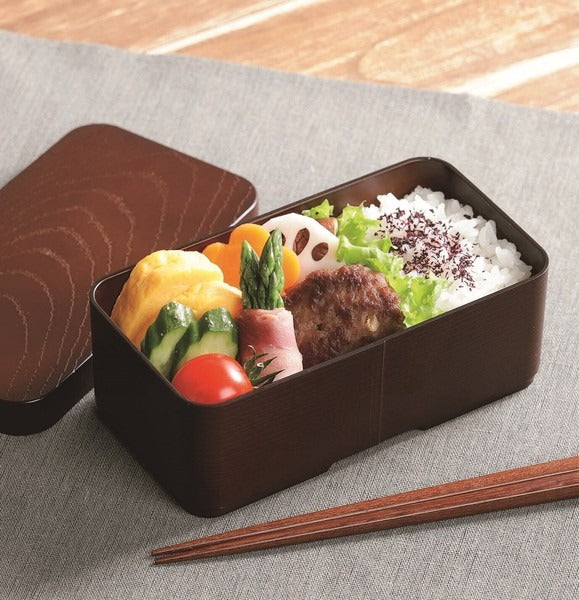 Boîte Bento Japonaise Style Magewappa Rectangulaire Marron – 520 ml, Fabrication Japonaise