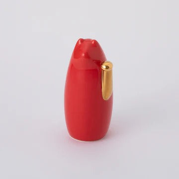 SETOMANEKI Maneki Neko Rouge et Blanc Gold Hand avec Coffret en Kiri