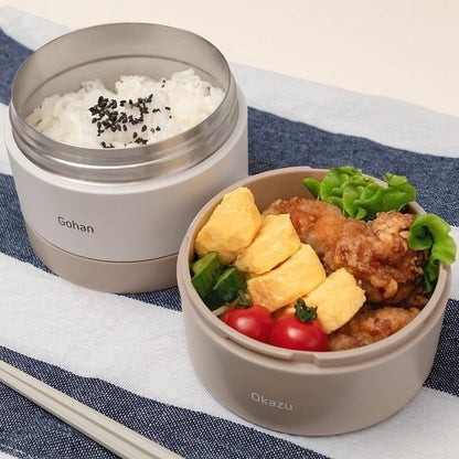 Bento Isotherme Bestco à Deux Compartiments avec Poignée de Transport