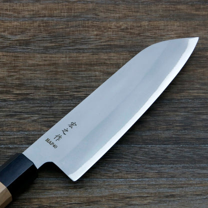 Couteau japonais Santoku Hiroyuki 170 mm – Acier HAP40 65 HRC, manche en noyer