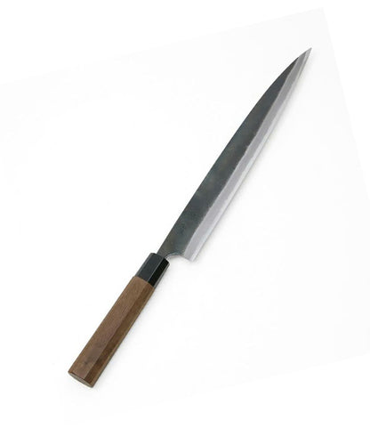 Couteau japonais Yanagiba Motokane – Aogami n°1 forgé, finition Kurouchi, 210 à 270 mm