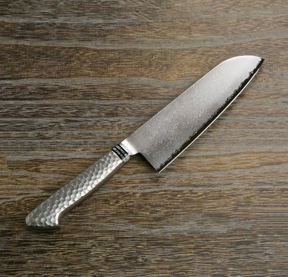 Couteau japonais Santoku 175 mm – Damas 63 couches, acier inoxydable