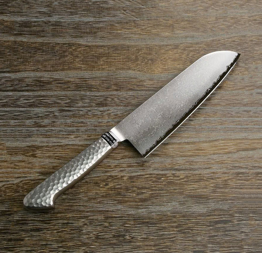 Couteau japonais Santoku 175 mm – Damas 63 couches, acier inoxydable