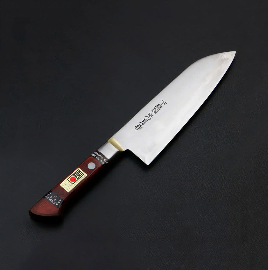 Couteau japonais Santoku Shimousa Kougetsu 180 mm – Acier Shirogami n°1 forgé à la main