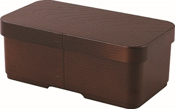 Boîte Bento Japonaise Style Magewappa Rectangulaire Marron – 520 ml, Fabrication Japonaise