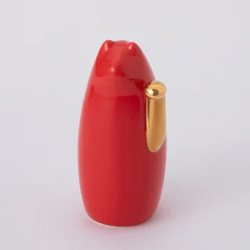 SETOMANEKI Maneki Neko Rouge et Blanc Gold Hand avec Coffret en Kiri