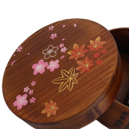 Boîte Bento Japonaise Magewappa Sakura & Momiji – Bois de Cèdre 650 ml