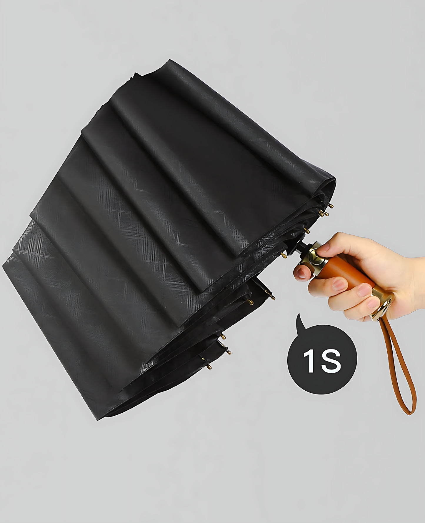 Parapluie Japonais Pliable Homme Triple Pli Automatique Anti-UV Kumokasa | Pluie & Soleil