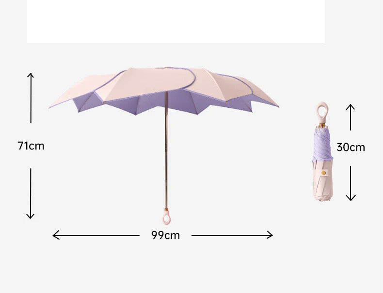 Parapluie Japonais Pliable Fleur | Ombrelle Anti-UV UPF50+ 100% UV & Pluie