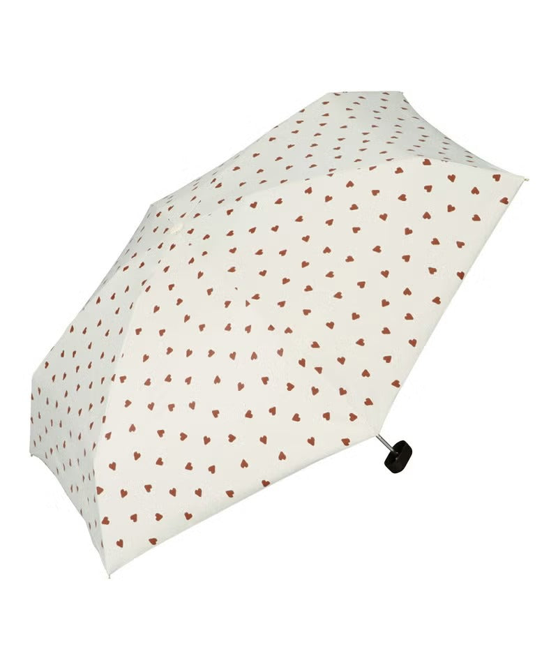 Parapluie Pliable Mini Anti-UV Motif Cœur Wpc.