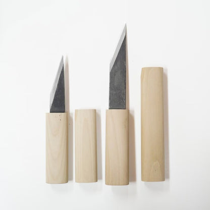 Baishinshi Yokote Kiridashi White Steel – Couteau japonais pour droitier ou gaucher avec étui bois
