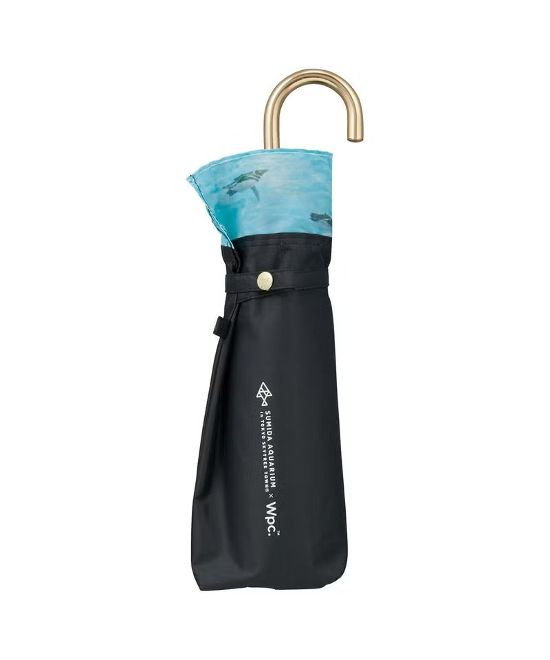 Ombrelle pliante Aquarium de Sumida × Wpc. Swimming Penguin 54 cm – UV 100 %, UPF50+