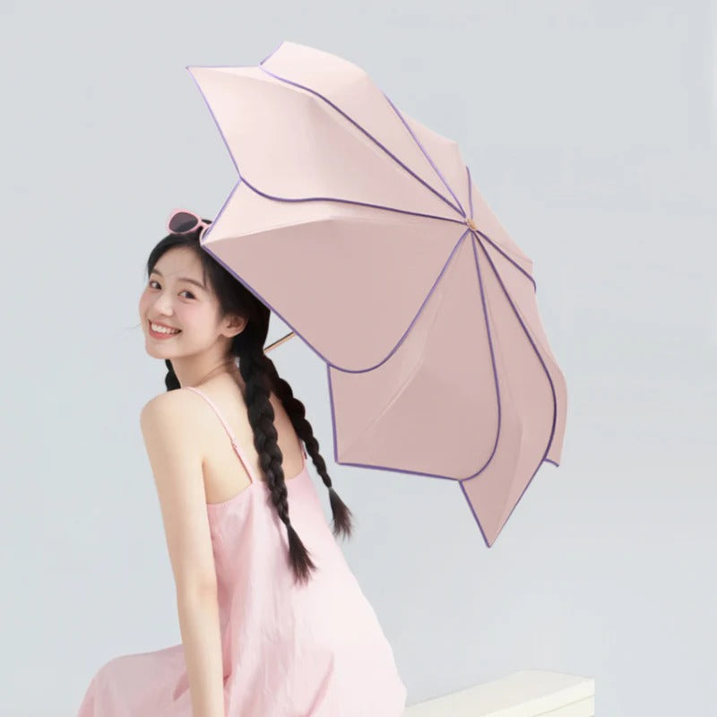 Parapluie Japonais Pliable Fleur | Ombrelle Anti-UV UPF50+ 100% UV & Pluie