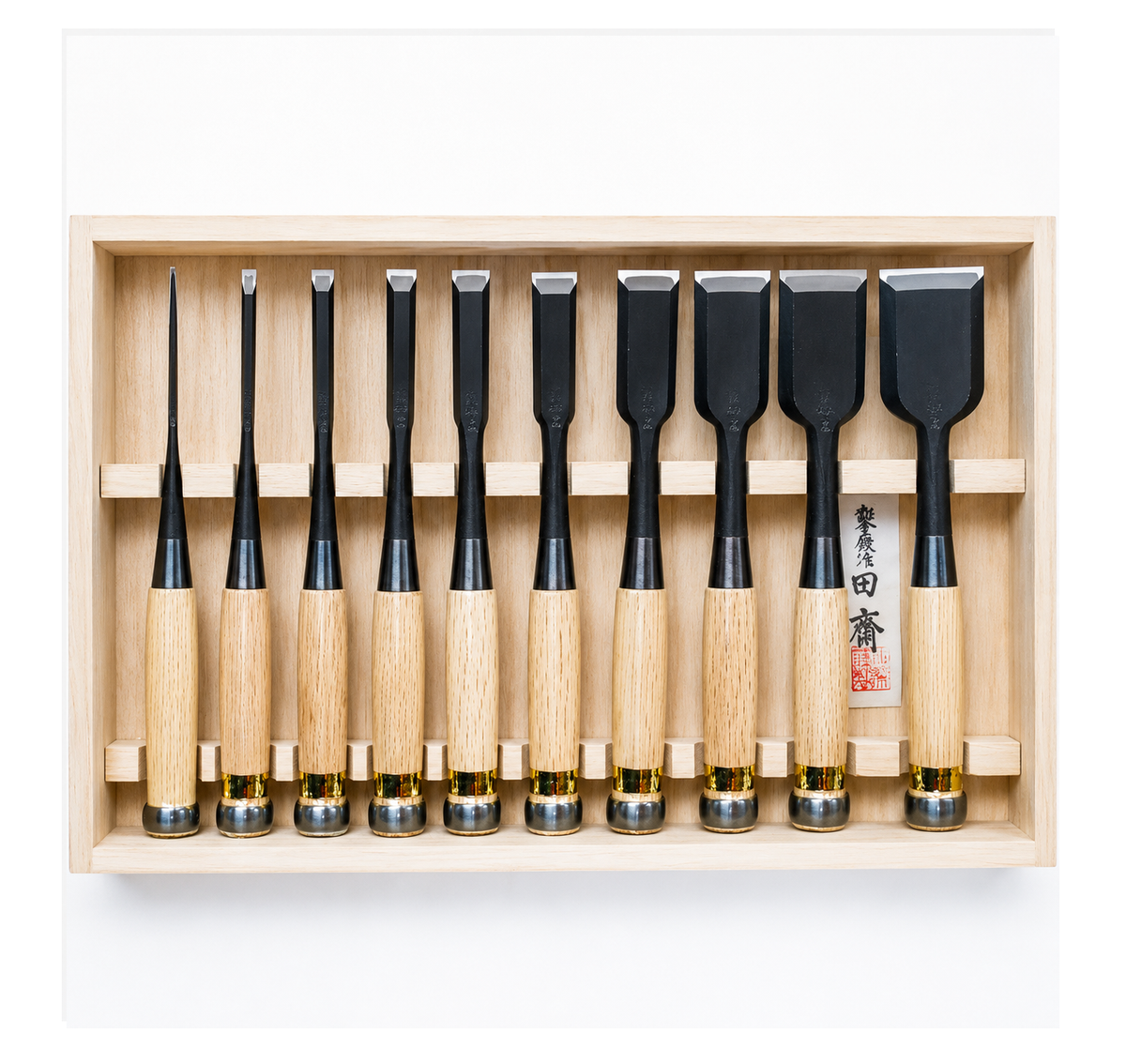Coffret de 10 ciseaux japonais Tasai Kokorozashi Oire Nomi