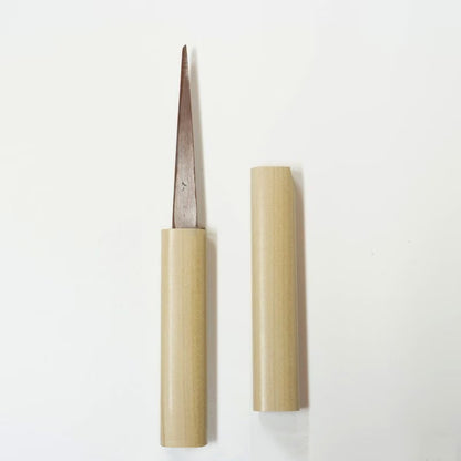 Baishinshi Couteau de sculpture japonais 90mm – Blue Steel gaucher avec étui bois
